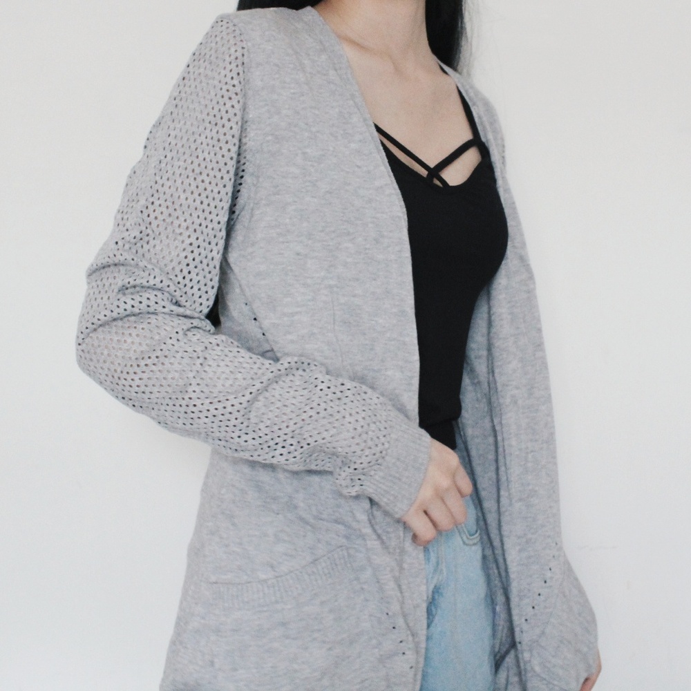 Gray cardigan